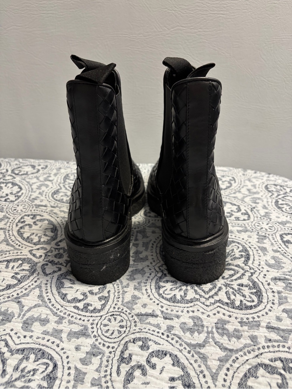 Loeffler Randall Black Woven Platform Chelsea Boots size 9 New - Picture 7 of 11